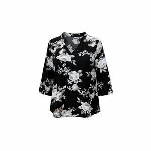 Black Floral Blouse Womens Plus Size 3XL